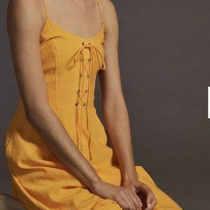 Anthropologie Maeve Lace-up Midi Dress L